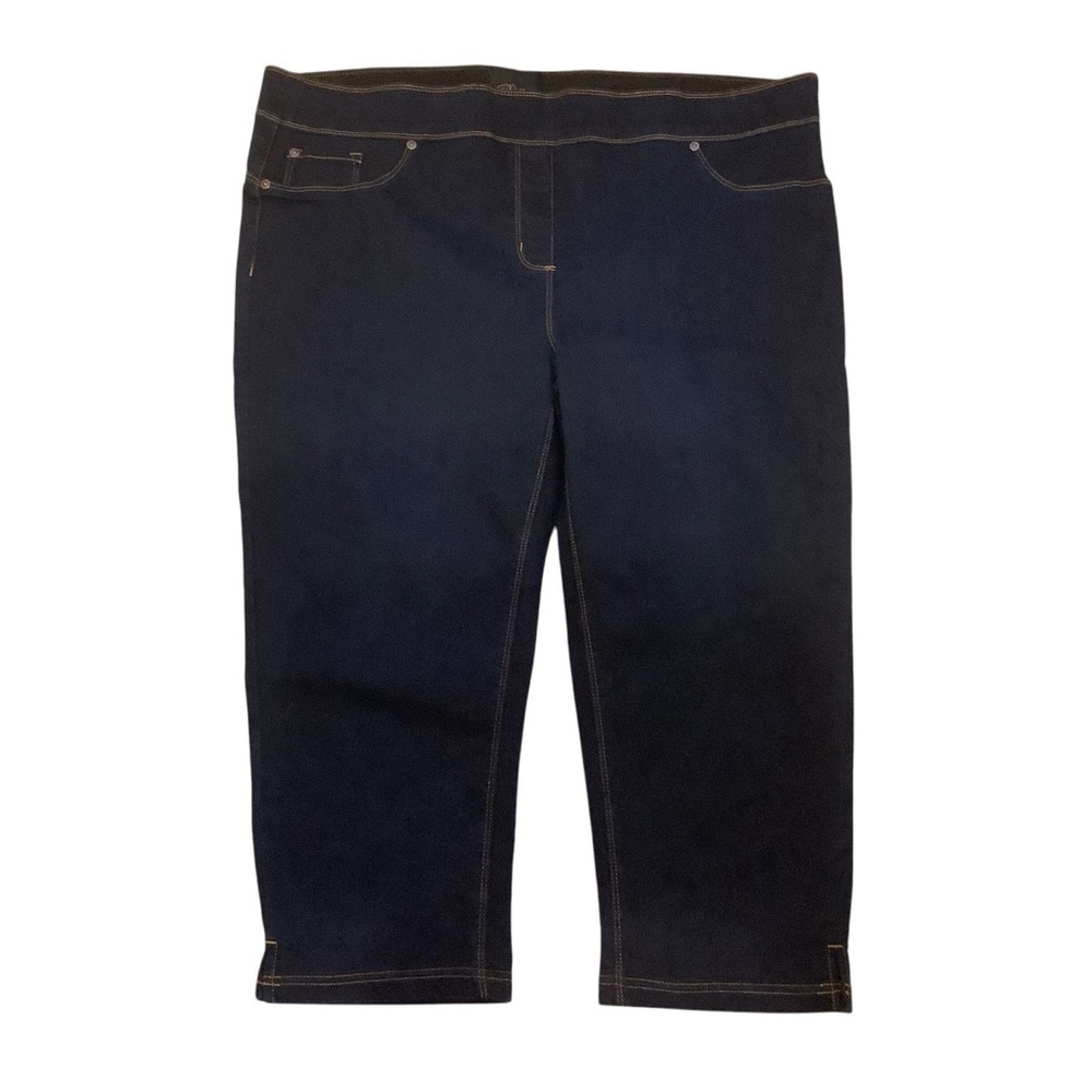 BELLINA CROPPED DARK WASH PULL UP JEANS/ Size XXL